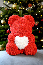 red rose teddy bear white heart next day delivery england