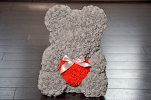 rose teddy bear grey red heart uk fast next day delivery 